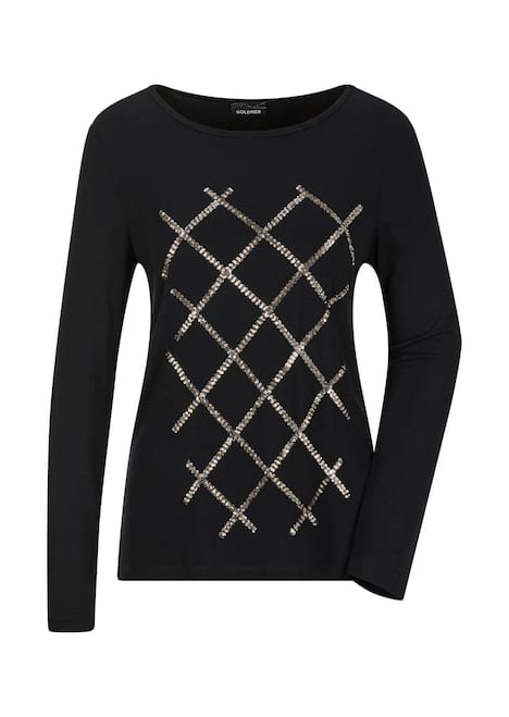 Langarmshirt aus Viskose mit Glanz