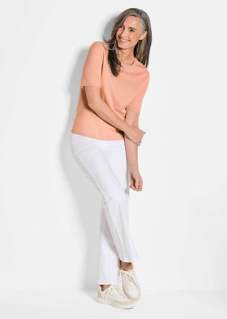 GOLDNER Pullover van kasjmier met ronde hals Pullover van kasjmier met korte mouwen en ronde hals