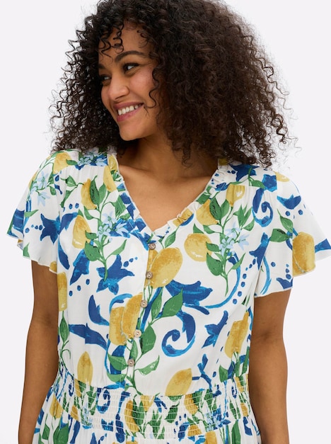 Kleid Kurzarm Ohne Kragen