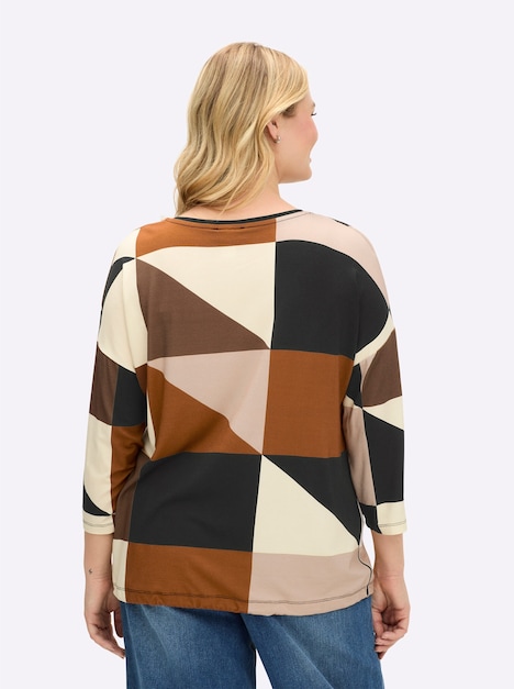 Shirt Langarm Mehrfarbig Ohne Kragen