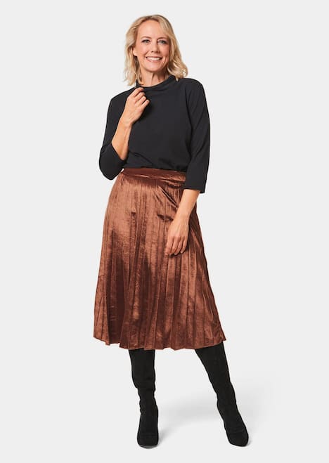 Plisseerock aus schimmerndem Samt