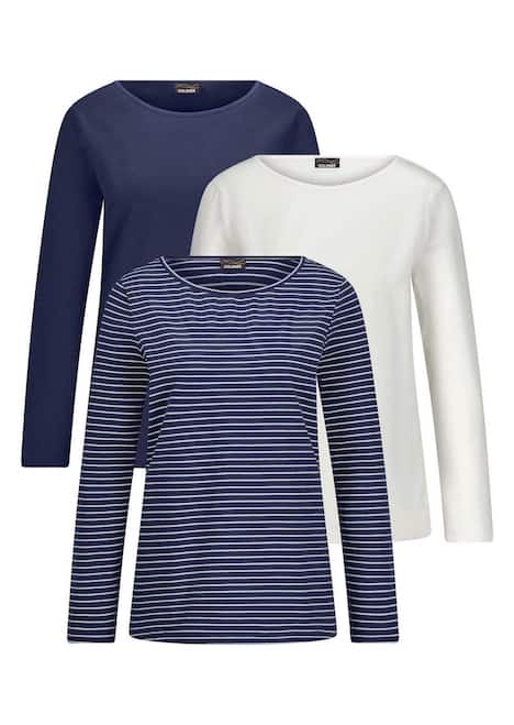 Langarm 3er-Baumwollshirt-Set