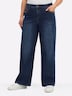 Jeans Jeans mit weitem Bein und Paspelierung Formbund Uni