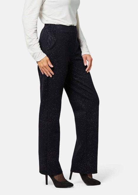 GOLDNER Jersey broek Comfortabel elastische broek met glitter