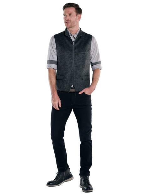 engbers Herren Sakkoweste mit Zipper , Anthrazit