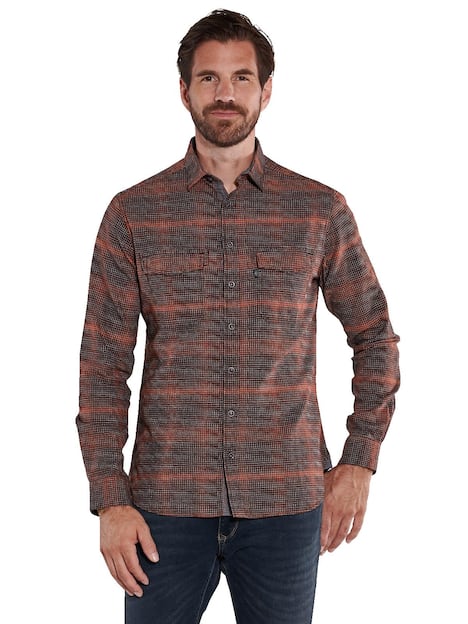 engbers Herren Langarm-Hemd kariert , Rot