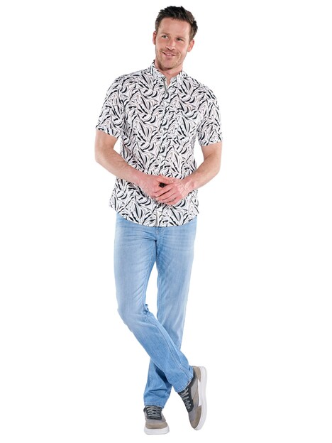 Herren Modisches Kurzarmhemd , Grau