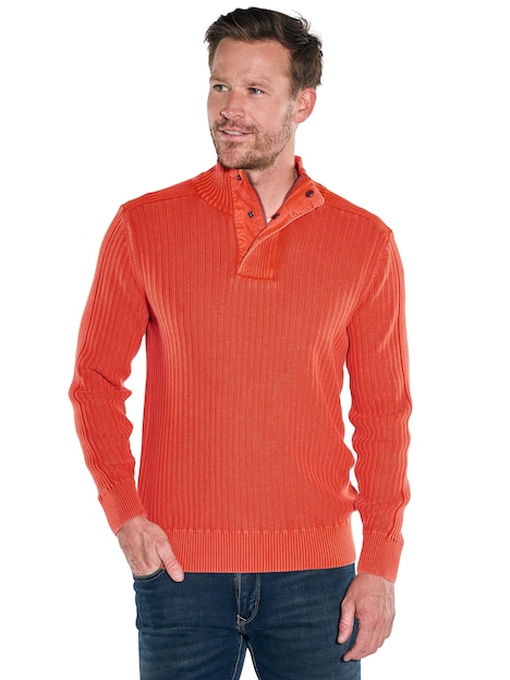 Herren Pullover Polokragen , Orange