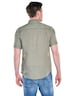 Herren Kurzarm-Hemd aus Leinen , Khaki