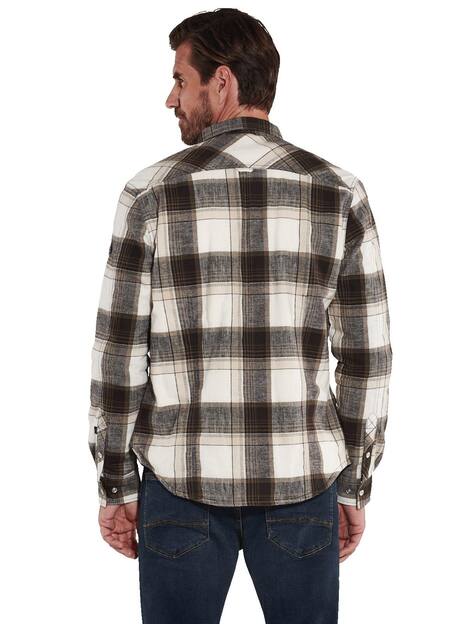 engbers Herren Langarm-Hemd kariert , Braun