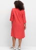 Blusenkleid 3/4-Arm Uni Hemdkragen