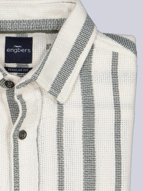 Herren Overshirt in Leno-Webung , Khaki