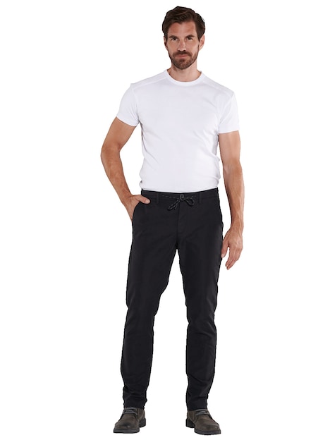 Herren Chino mit Tunnelzug , Schwarz