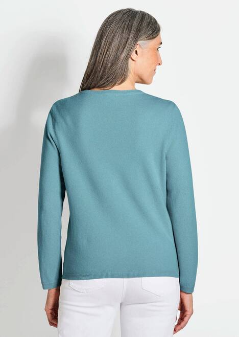 Kaschmirstrickjacke mit Rundhals