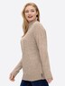 Pullover Langarm Jersey Meliert Stehkragen