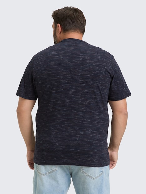 T-Shirt in Melange-Optik mit Brusttasche