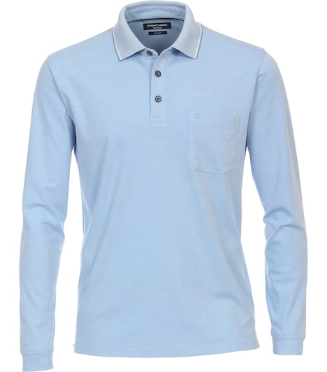 Polo-Shirt Langarm uni