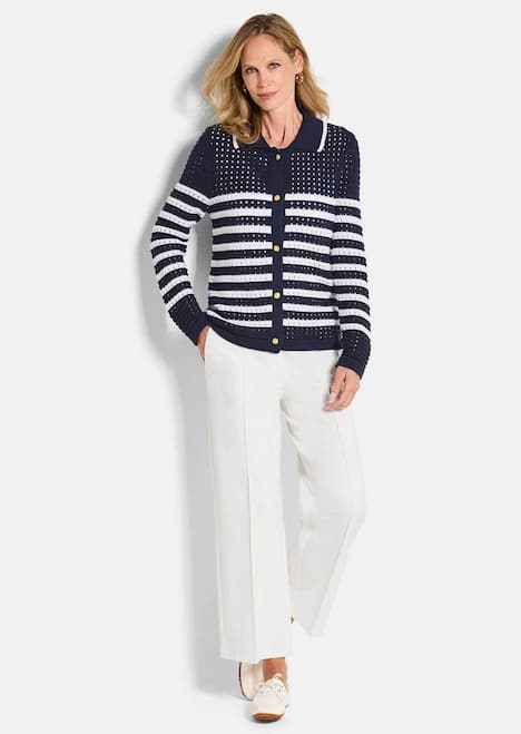 Polopullover mit Lochmuster