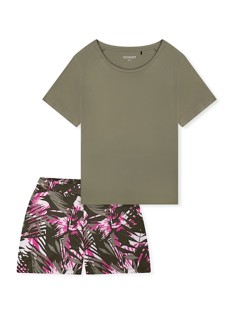 Schiesser Damen Pyjama Modern jade