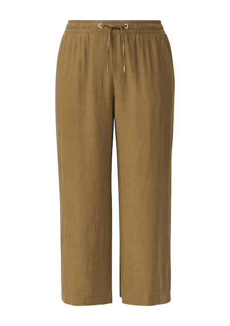 Wide Leg-Hose aus Leinenmix