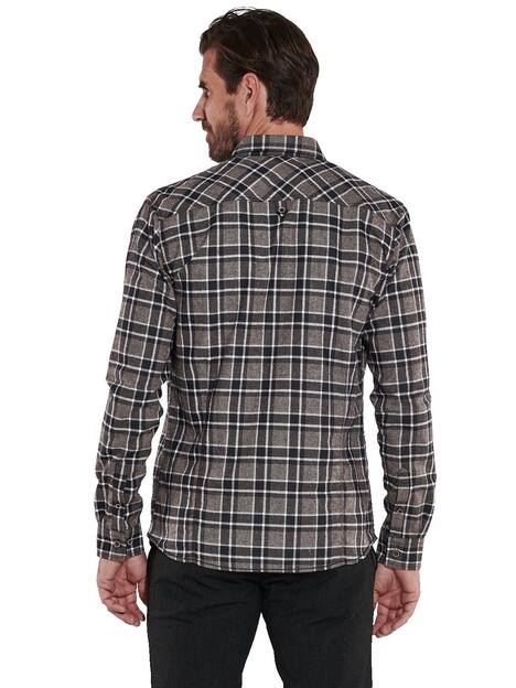 engbers Herren Langarm-Hemd kariert , Schwarzbraun