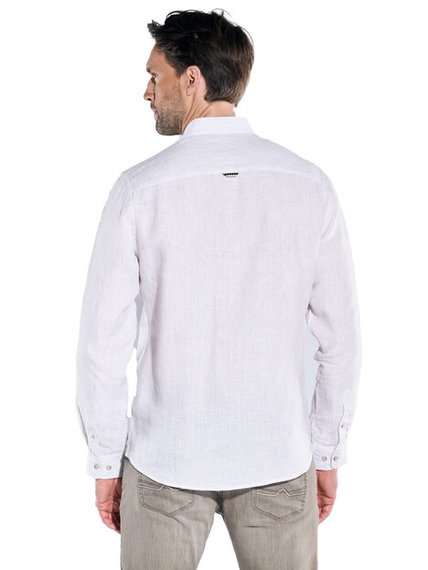 Herren Langarm-Hemd aus Leinen , Sand