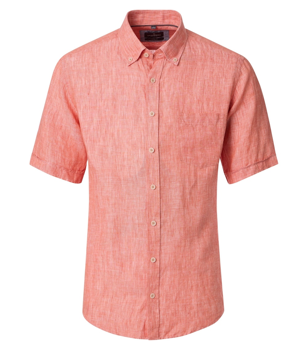 Leinenhemd Kurzarm uni Casual Fit