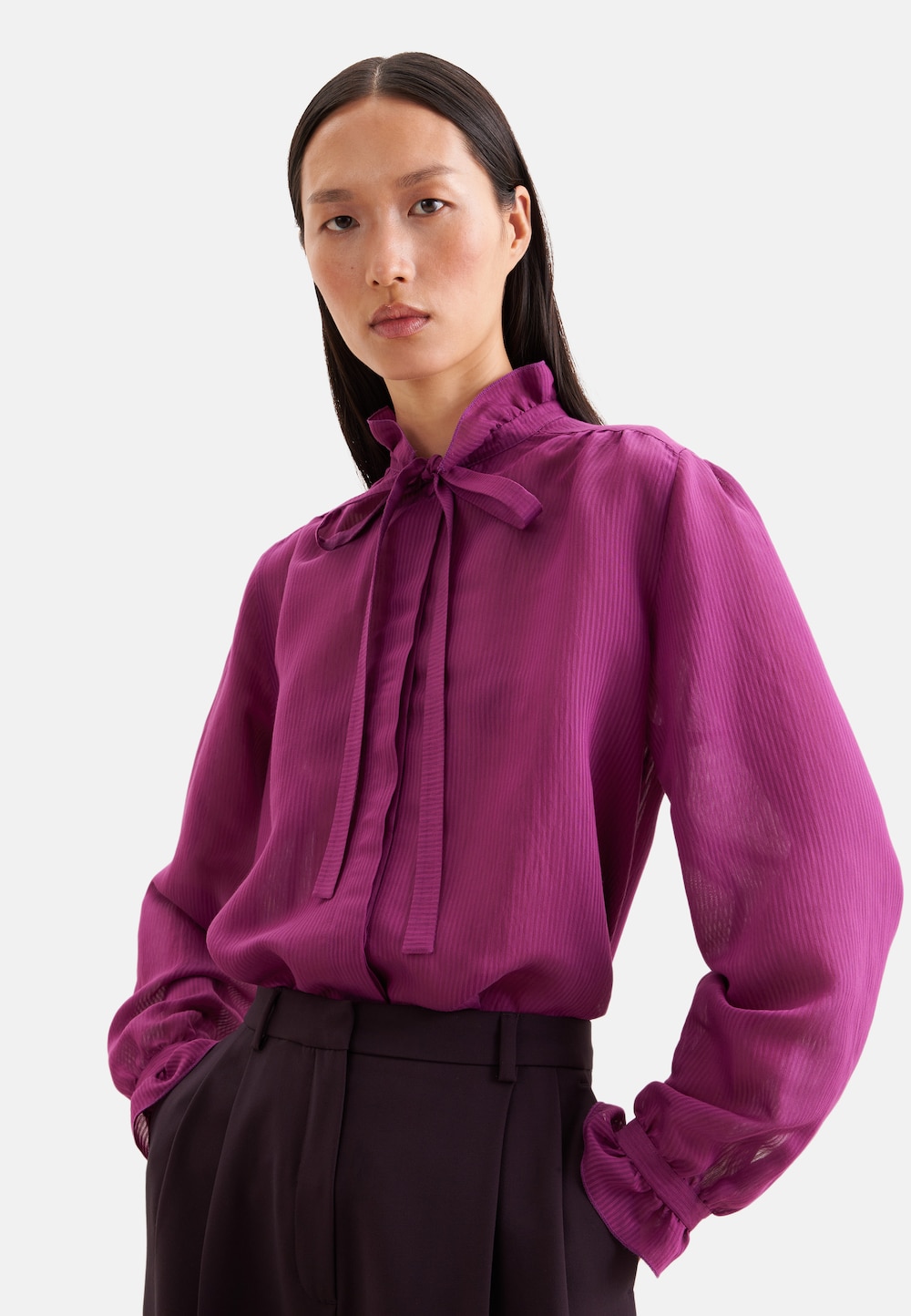 Damen Ausgestellte Bluse - Uni
