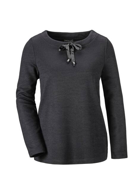 Sweatshirt mit halsfernen Kragen und Tunnelzug