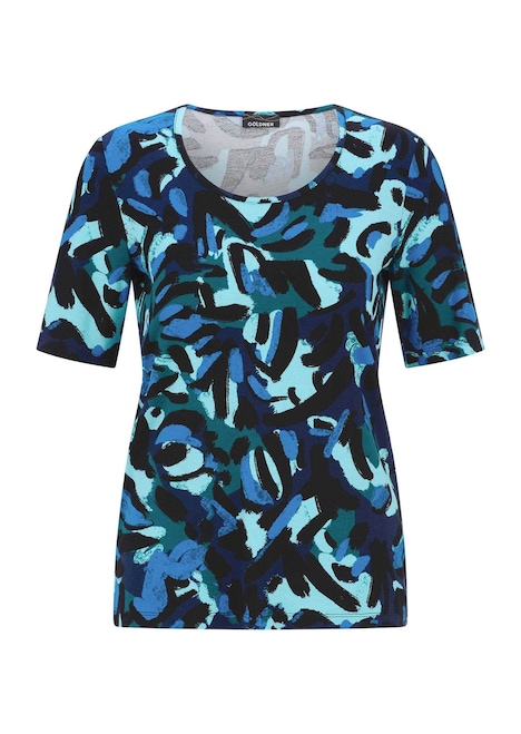 Viskoseshirt mit künstlerischem Print