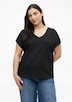 Strukturiertes V-Neck-T-Shirt im Relaxed Fit