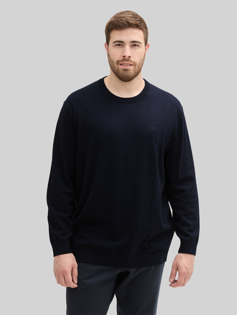 Strickpullover mit Logo Stickerei