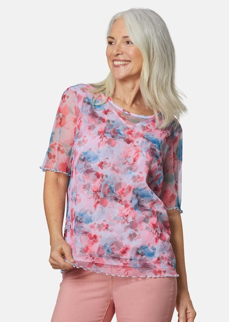 Druckbluse aus herrlich weichem Mesh