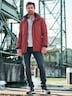 Herren Funktionsjacke mit abnehmbarer Kapuze , Dunkelrot