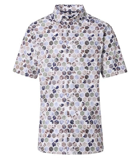 Businesshemd Kurzarm Print Comfort Fit