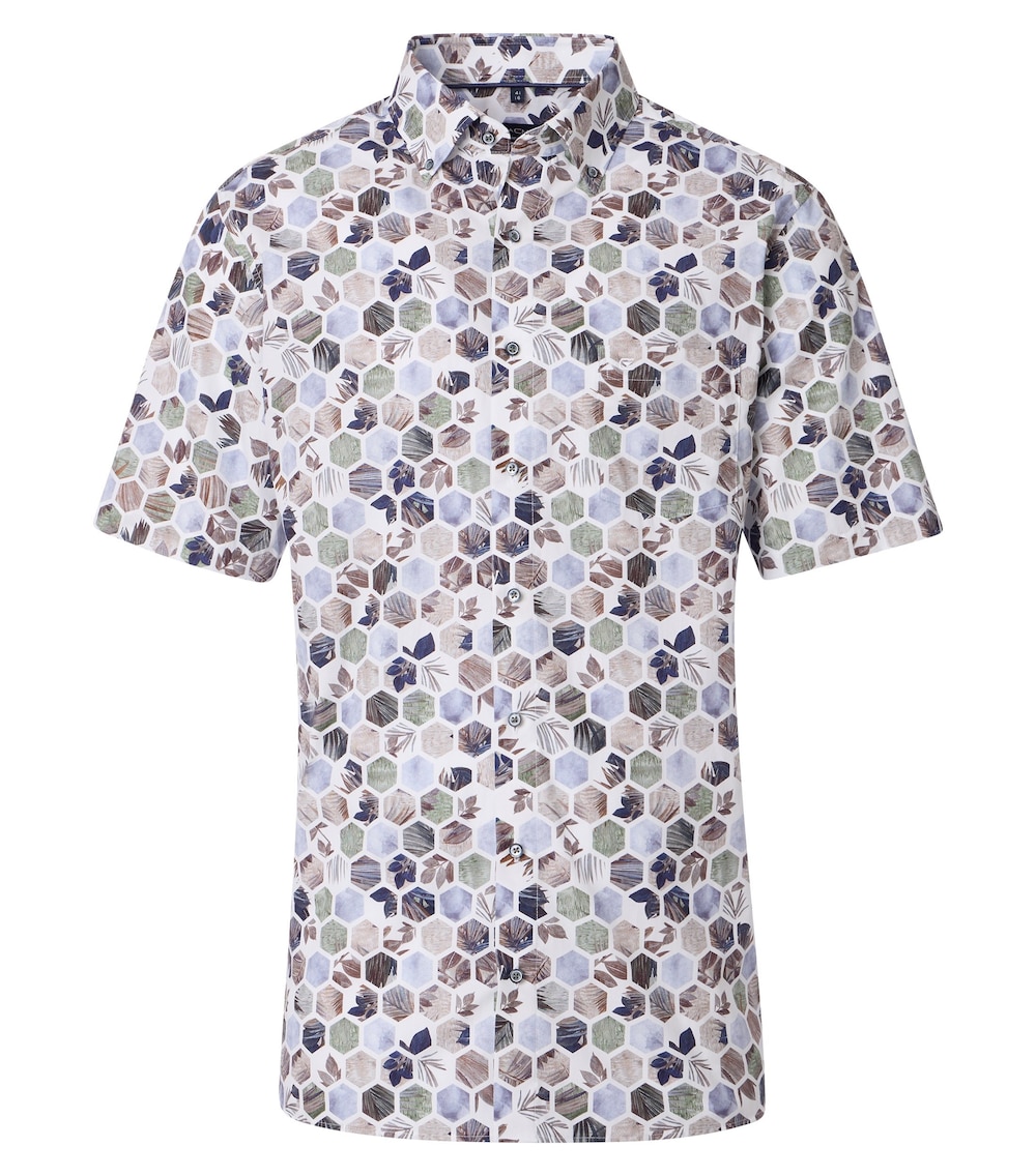 CASAMODA Businesshemd Kurzarm Print Comfort Fit