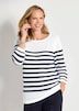 Ajourpullover mit Streifenmuster