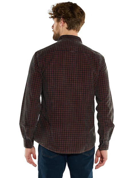 engbers Herren Langarm-Hemd kariert , Rot