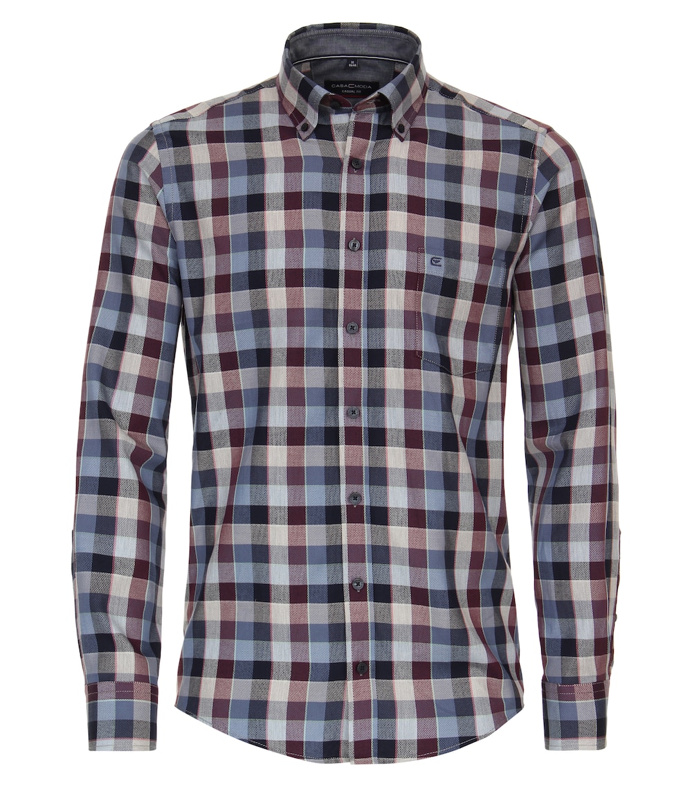 CASAMODA Freizeithemd extra langer Arm 72cm kariert Casual Fit
