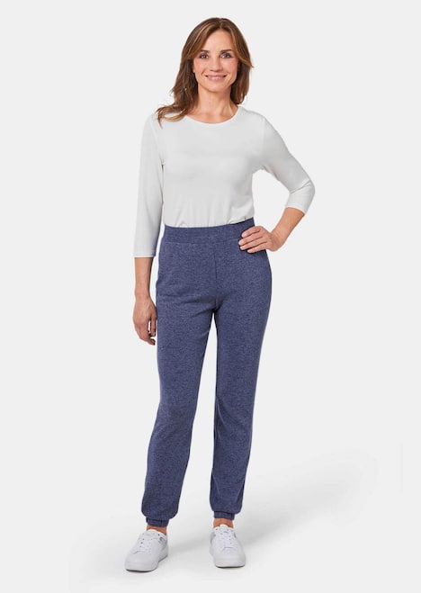 Bequeme Flausch-Freizeithose mit Bündchen