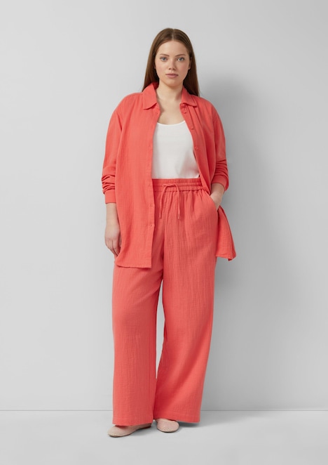 Musselin Bluse mit überschnittener Schuler