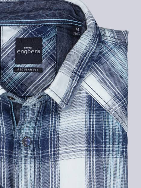 engbers Herren Langarm-Hemd kariert , Brilliantblau