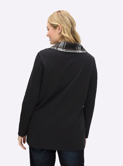 Sweatshirt Langarm Uni Schalkragen