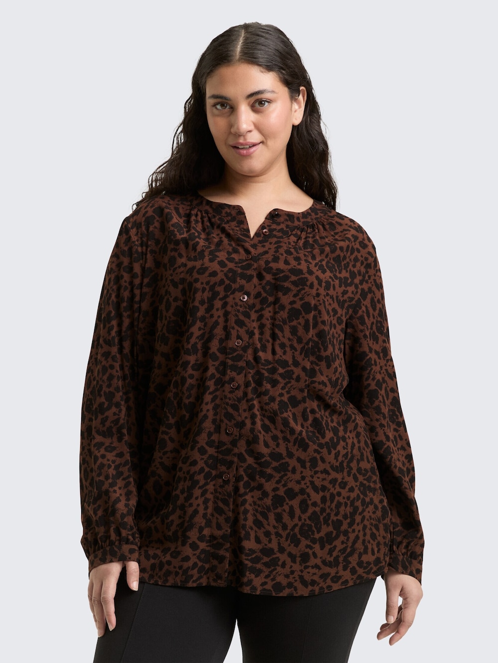 Tom Tailor Women PLUS Blusen & Shirts Plus Size - Bluse mit Leo-Print