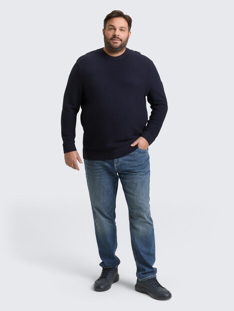 Strickpullover mit Rundhalsausschnitt