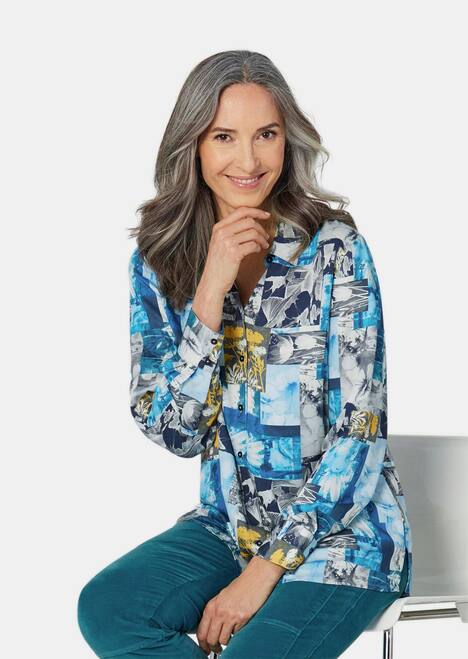 GOLDNER Blouse. Puur katoen Chemisier avec imprimÃ©