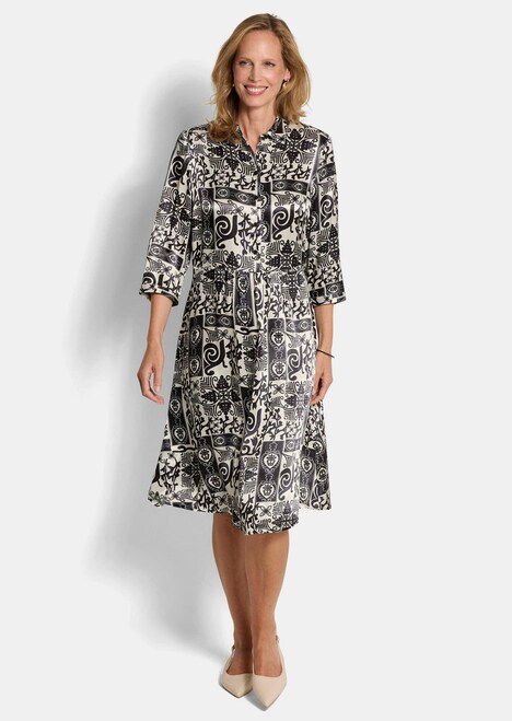 Viskosekleid mit Bicolor-Print
