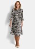 Viskosekleid mit Bicolor-Print