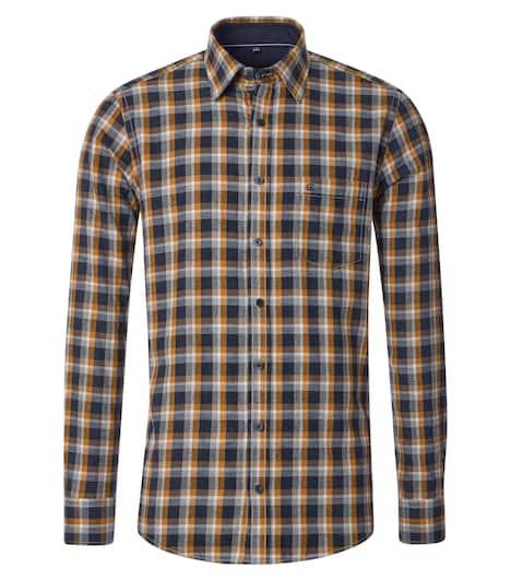Flanellhemd kariert Casual Fit