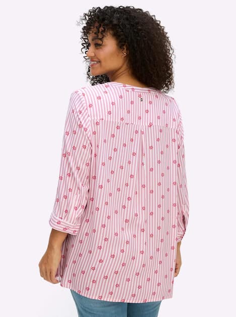 3/4-Arm-Bluse 3/4-Arm Ohne Kragen